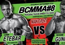 Liam Etebar vs Shane Gunfield Title Fight set for BCMMA 8: September 27th Essex